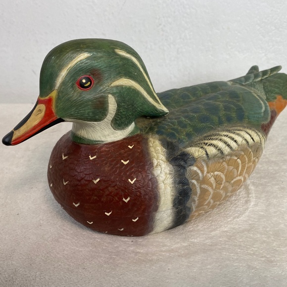 Wood Duck Hand Painted Figurine Carla 90 Ceramic Collectible 12"